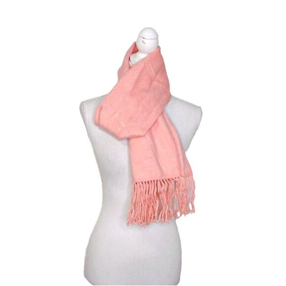 NEW Alpaca Camargo Pink Scarf Fringe Long Length 76x9" Warm Soft Winter Neck NWT - Picture 4 of 12